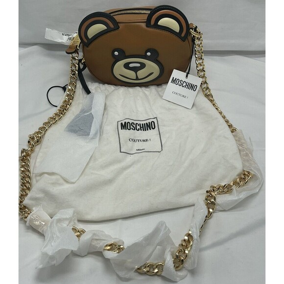 Moschino Handbags - Moschino Teddy Bear Face Leather Shoulder Bag New